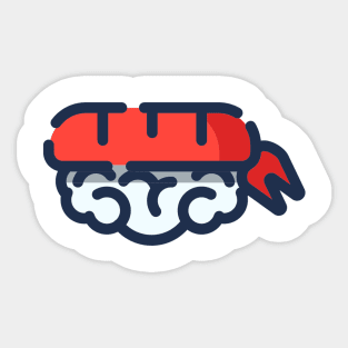 Cute Kawaii Shrimp Sushi Sticker